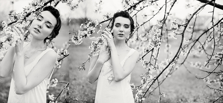 wiosenna sesja zdjęciowa w sadzie